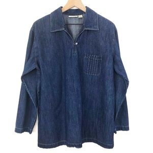 J Jill Denim Long Sleeve Top Size Large